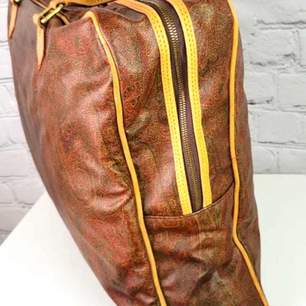 Vintage Etro Lrg Weekender Paisley Briefcase Laptop Shoulder Bag Crossbody Chain - Picture 11 of 16